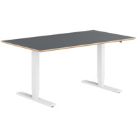 Copenhagen hæve sænkebord, hvidt stel, antracit bordplade i størrelsen 80x140 cm