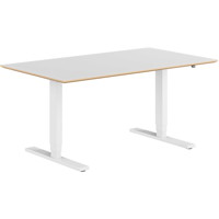 Copenhagen hæve sænkebord, hvidt stel, hvid bordplade i størrelsen 80x140 cm