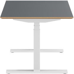 Stockholm hæve sænkebord, hvidt stel, antracit bordplade i størrelsen 80x120 cm