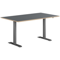 Berlin hæve sænkebord, sortgrå stel, antracit laminat bordplade, 80x140 cm