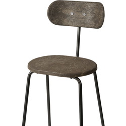 Mater Earth barstol med ryglæn 74 cm, coffee dark