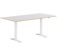 Berlin hæve sænkebord, hvidt stel, hvid laminat bordplade, 80x160 cm