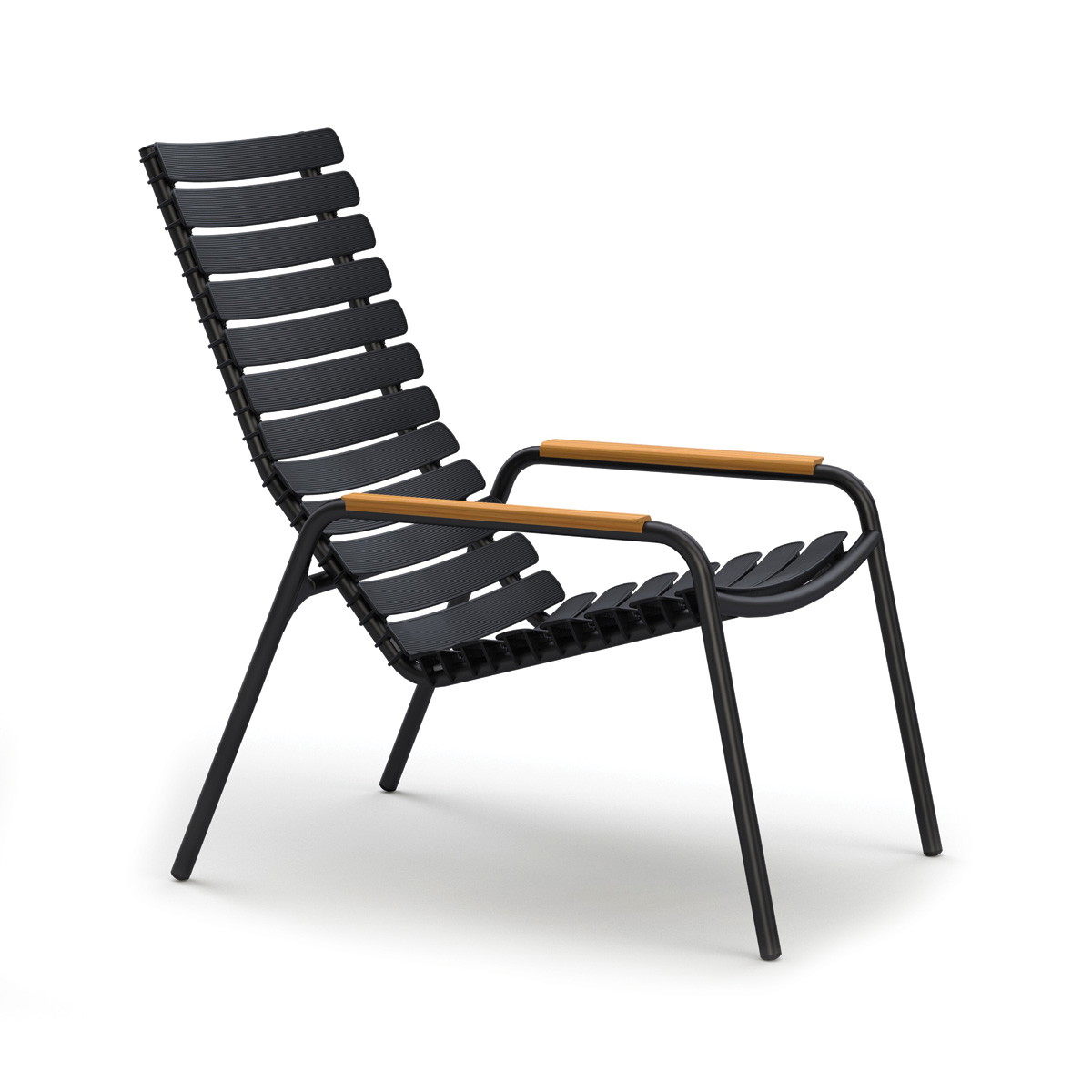 HOUE ReCLIPS loungestol, Black & bambus