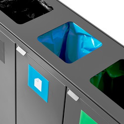 Bica Basic affaldssystem, 3x45 liter, antracit grå