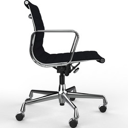 Vitra EA 118 stol m. nero/sort Hopsak polstring, krom stel inkl armlæn