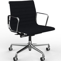 Vitra EA 118 stol m. nero/sort Hopsak polstring, krom stel inkl armlæn