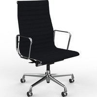Vitra EA 119 stol m. nero/sort Hopsak polstring, krom stel inkl armlæn