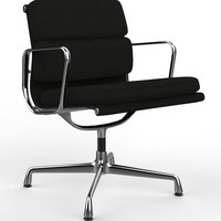Vitra EA 208 stol m. læder polstring, krom stel inkl armlæn