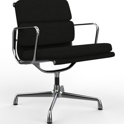 Vitra EA 208 stol m. læder polstring, krom stel inkl armlæn