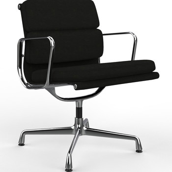 Vitra EA 208 stol m. læder polstring, krom stel inkl armlæn