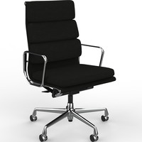 Vitra EA 219 stol m. læder polstring, krom stel inkl armlæn