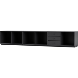 Montana Selection REST bænk m. 3 cm sokkel, 208,8x38x38,4, Anthracite, MDF