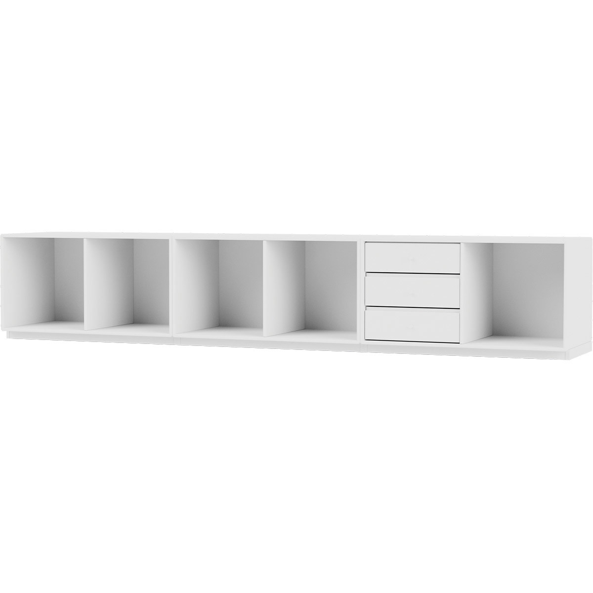 Montana Selection REST bænk m. 3 cm sokkel, 208,8x38x38,4, NewWhite, MDF