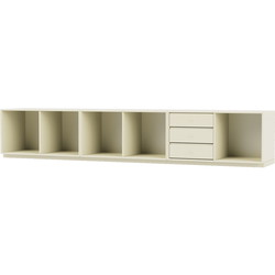 Montana Selection REST bænk m. 3 cm sokkel, 208,8x38x38,4, Vanilla, MDF