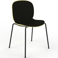 Noor 6050s mødestol m. cura sæde- og rygpolstring, sorte ben