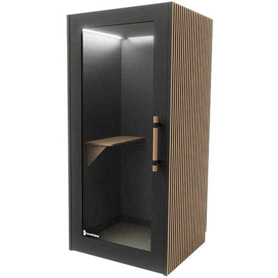 PhoneAlone Telefonboksen sort med egelameller - Daarbak Design A/S